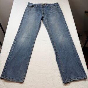 Levi's 559 Relaxed Straight Jeans Mens 36x34 Blue Good Distressed Denim